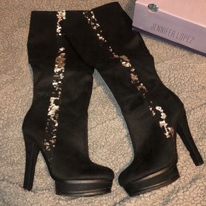 JL Malian Black thigh high boots